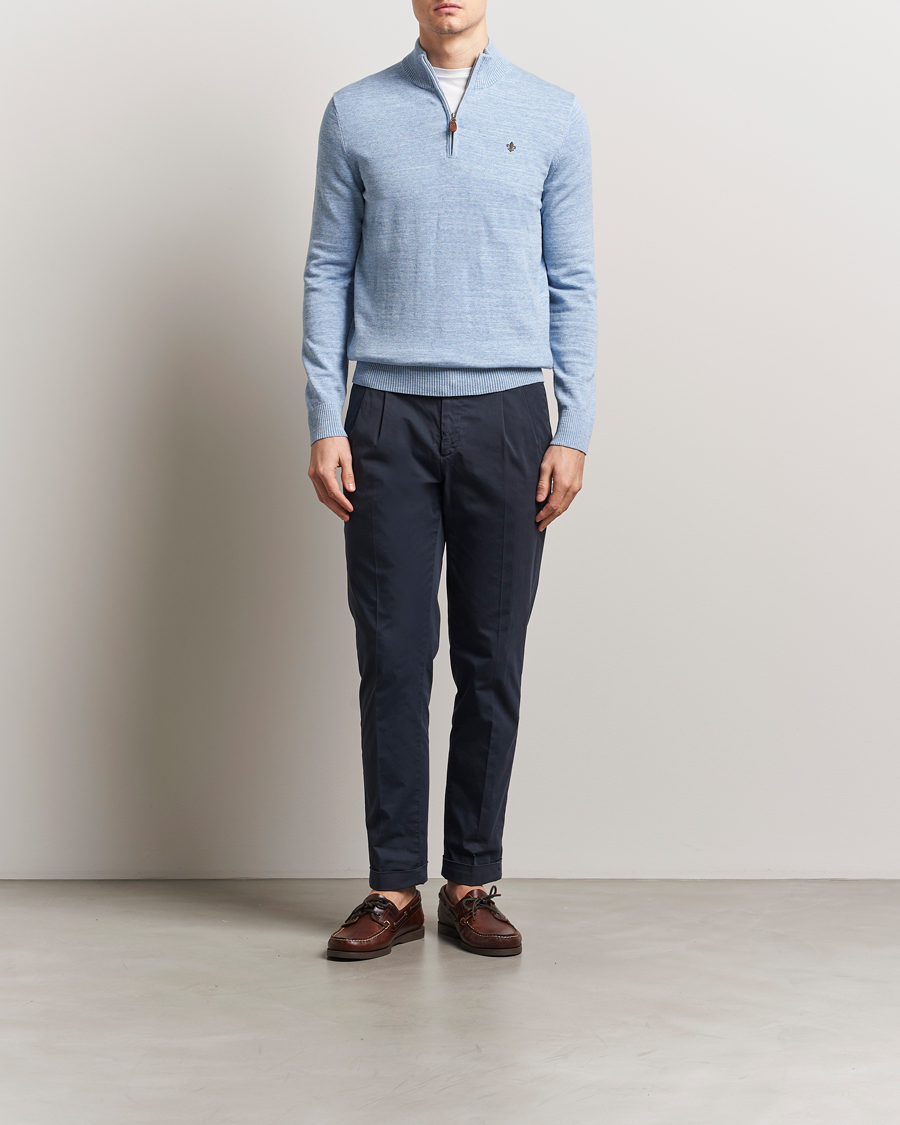 Herren | Pullover | Morris | Randall Half Zip Light Blue