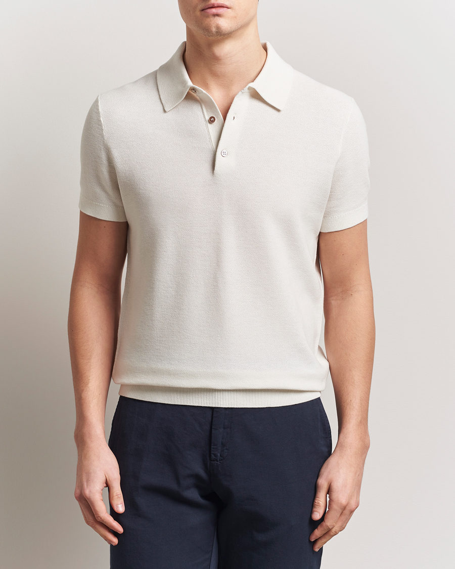 Herren | Poloshirts | Morris | Walter Knitted Polo Off White