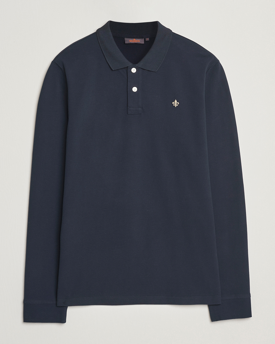 Herren | Poloshirts | Morris | Camden Long Sleeve Pique Dark Blue