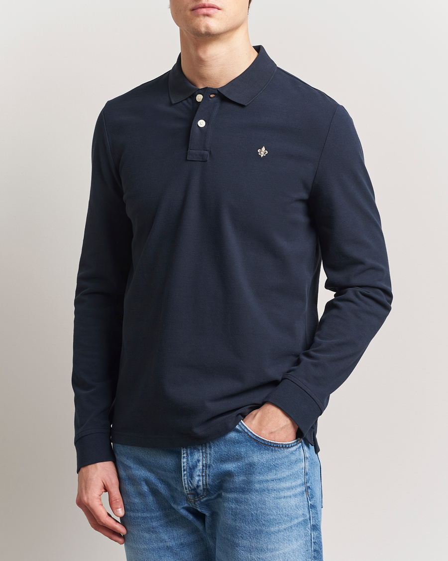 Herren | Poloshirts | Morris | Camden Long Sleeve Pique Dark Blue