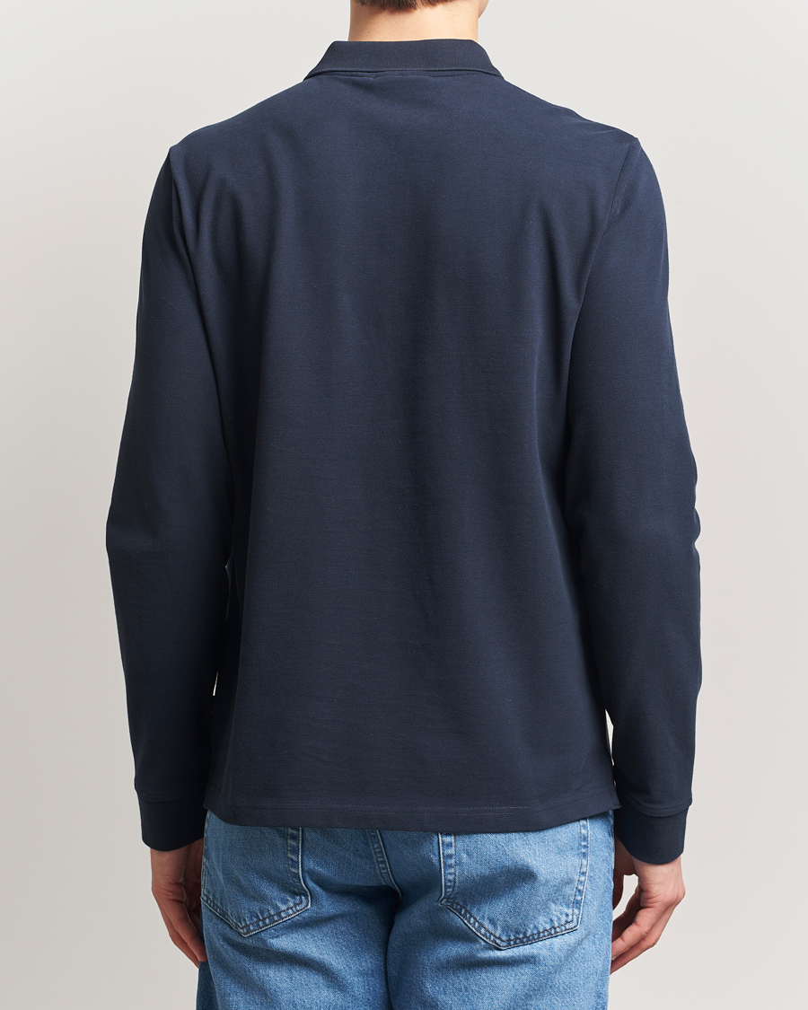 Herren | Poloshirts | Morris | Camden Long Sleeve Pique Dark Blue
