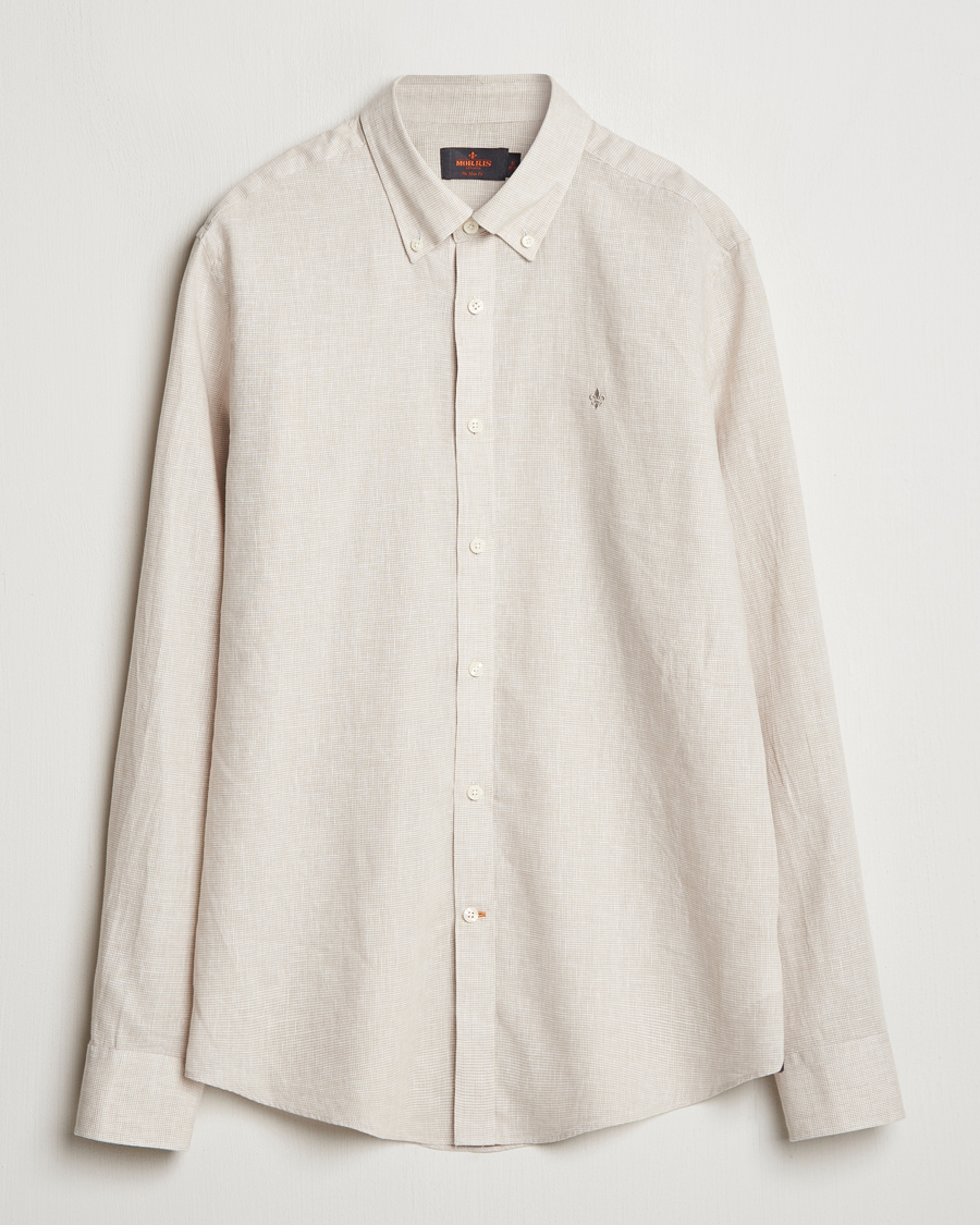 Herren | Hemden | Morris | Linen Checked Shirt Khaki