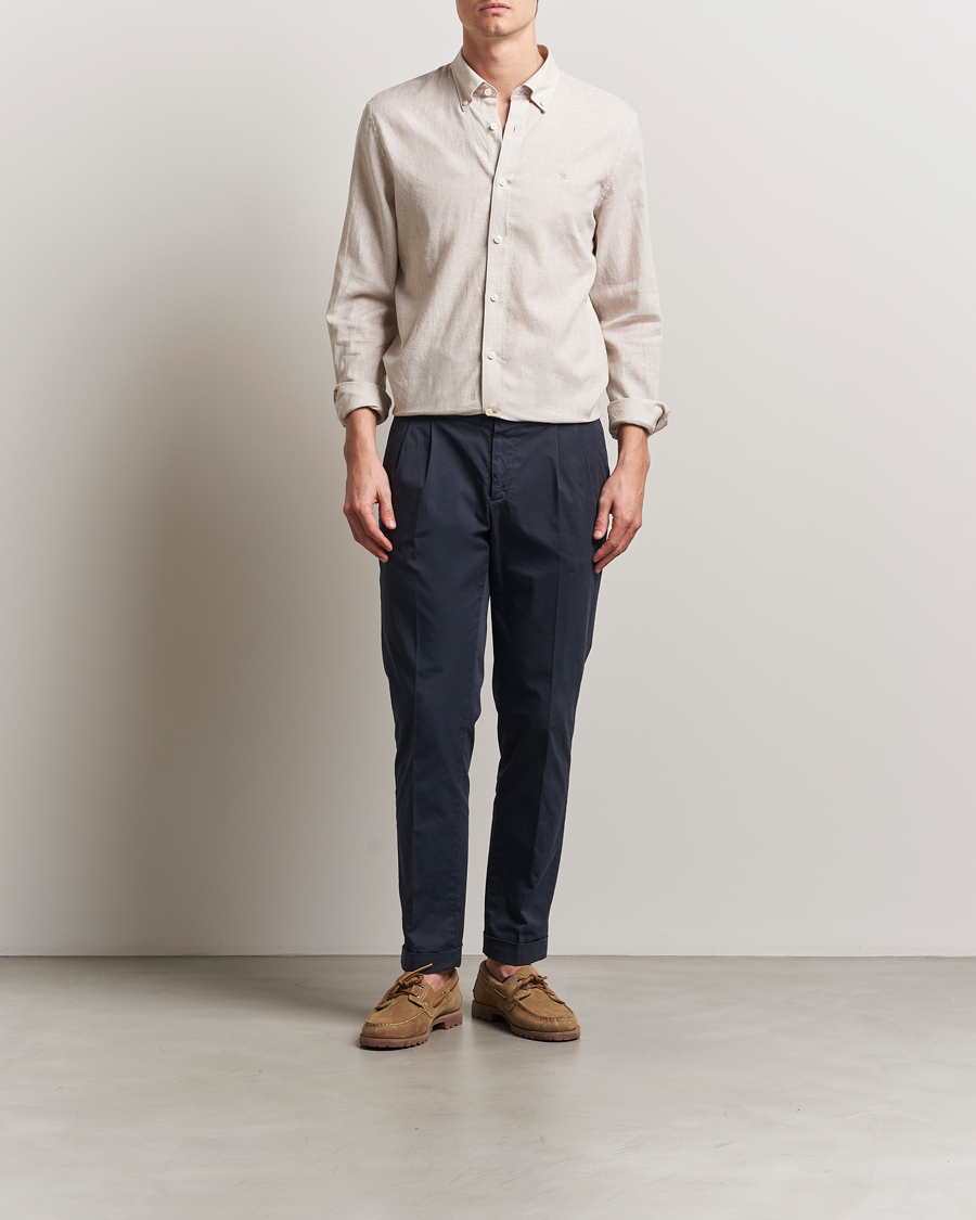 Herren | Hemden | Morris | Linen Checked Shirt Khaki