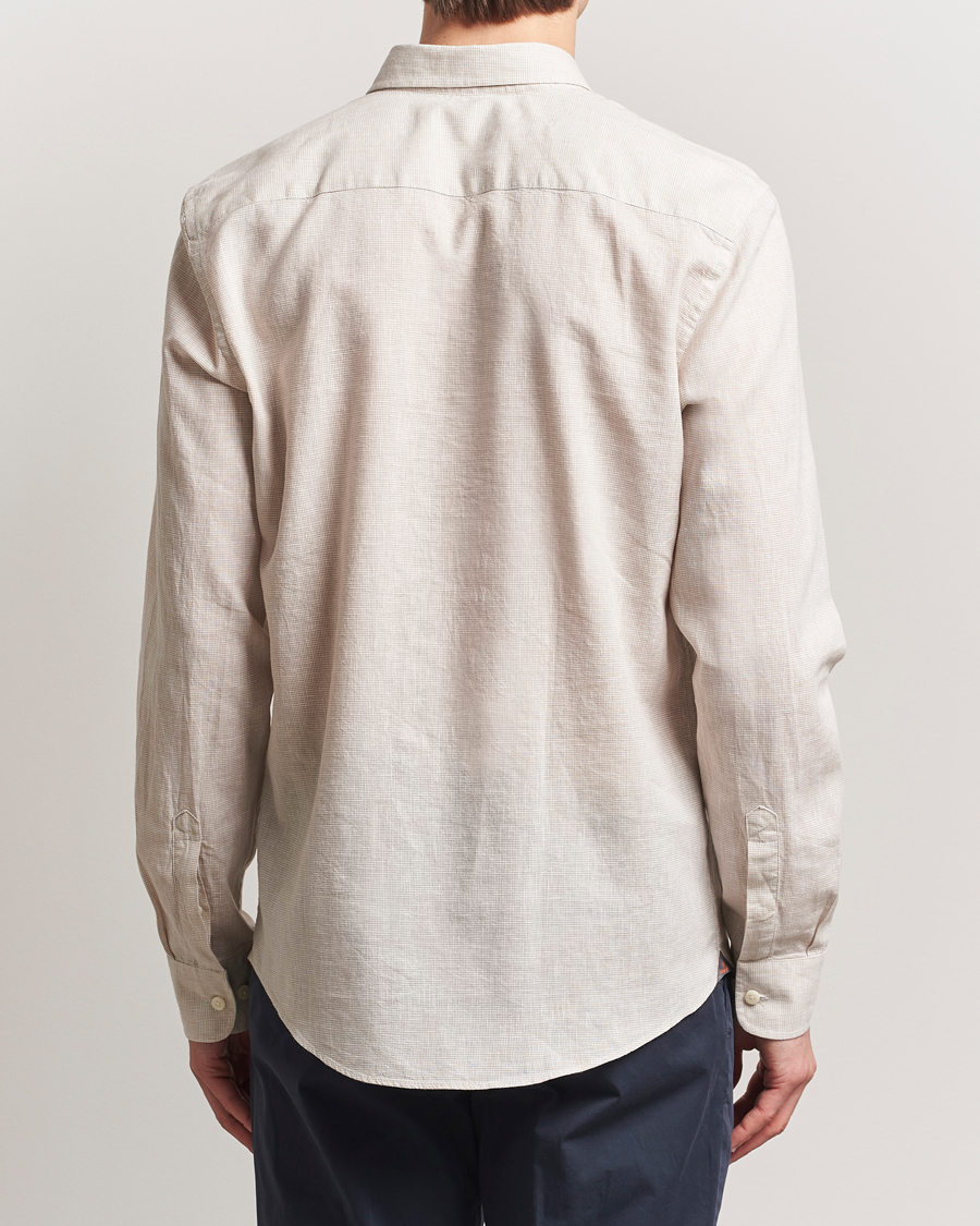 Herren | Hemden | Morris | Linen Checked Shirt Khaki