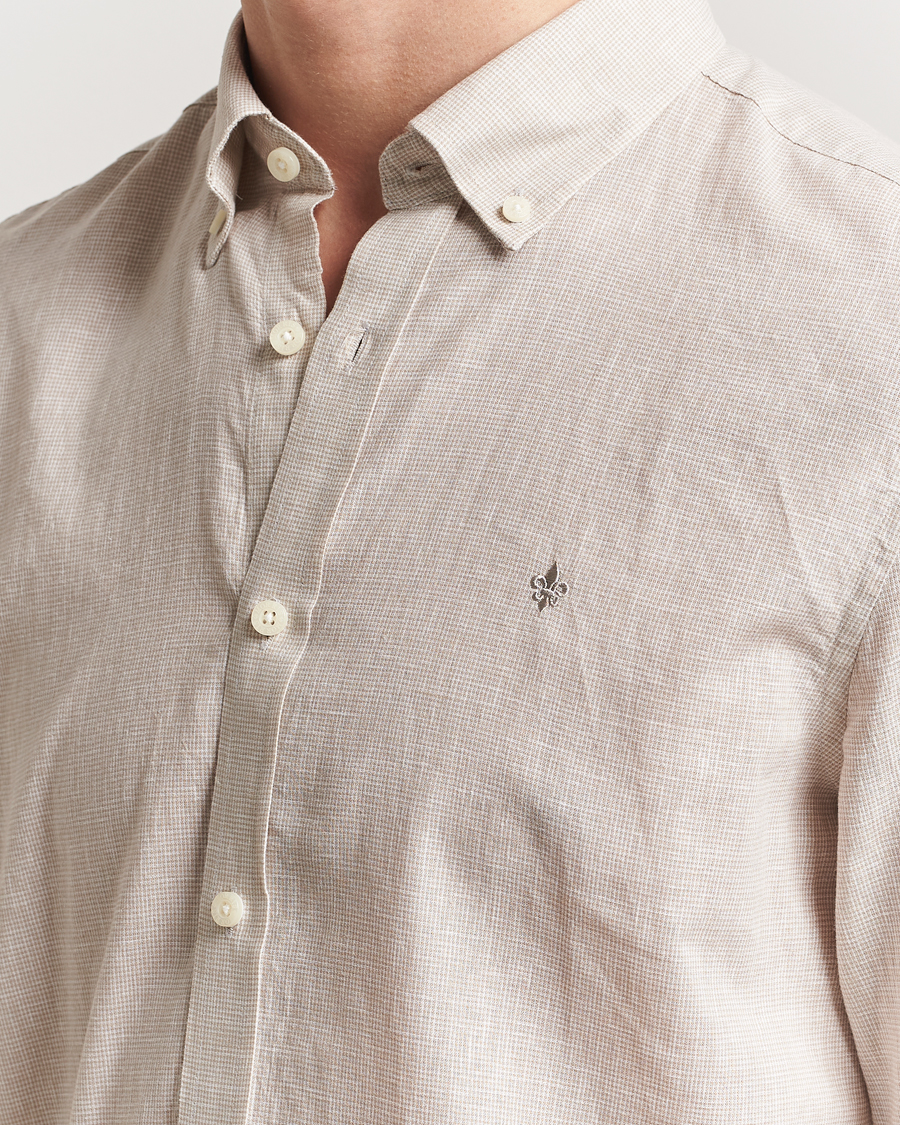 Herren | Hemden | Morris | Linen Checked Shirt Khaki