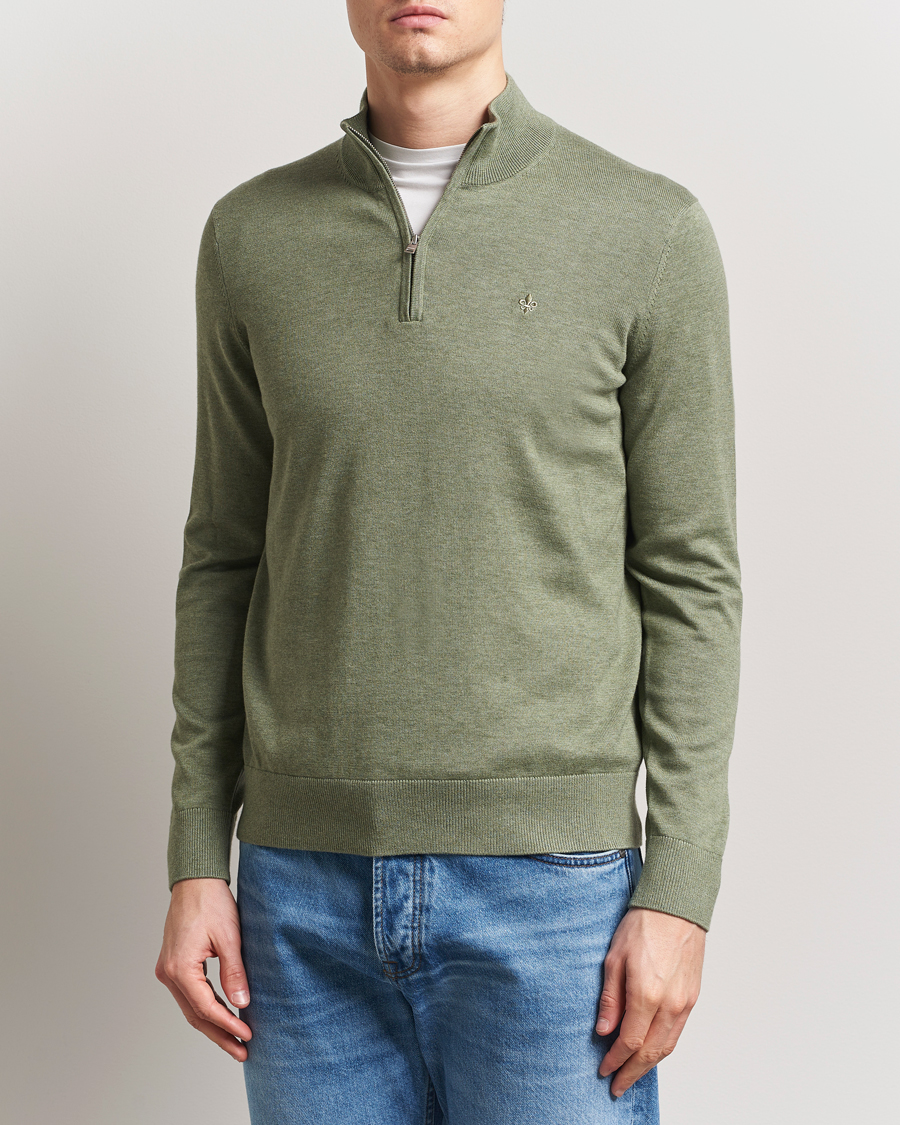 Herren | Pullover | Morris | Riley Cotton Half Zip Olive