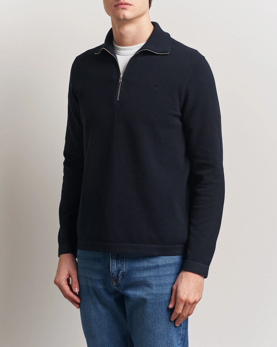 Herren | Pullover | Morris | Jake Cotton Half Zip Navy