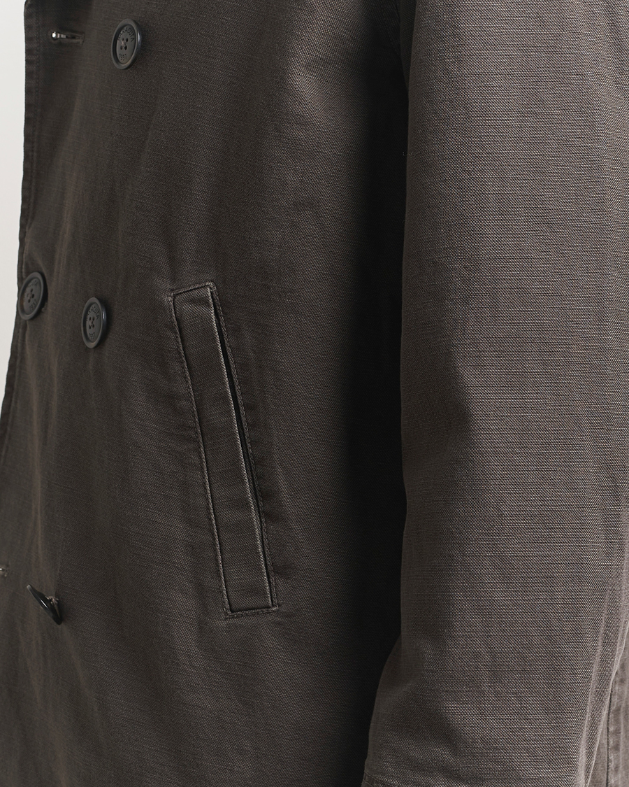 Herren | Jacken | Baracuta | Garment Dyed Canvas Peacoat Faded Black
