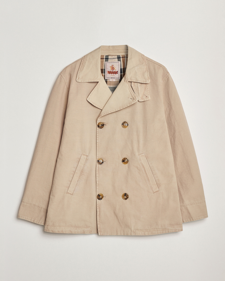 Herren | Jacken | Baracuta | Garment Dyed Canvas Peacoat British Khaki