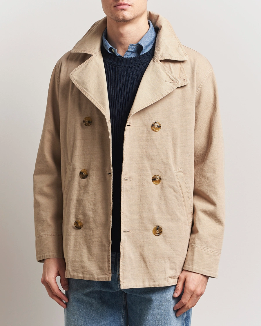 Herren | Jacken | Baracuta | Garment Dyed Canvas Peacoat British Khaki