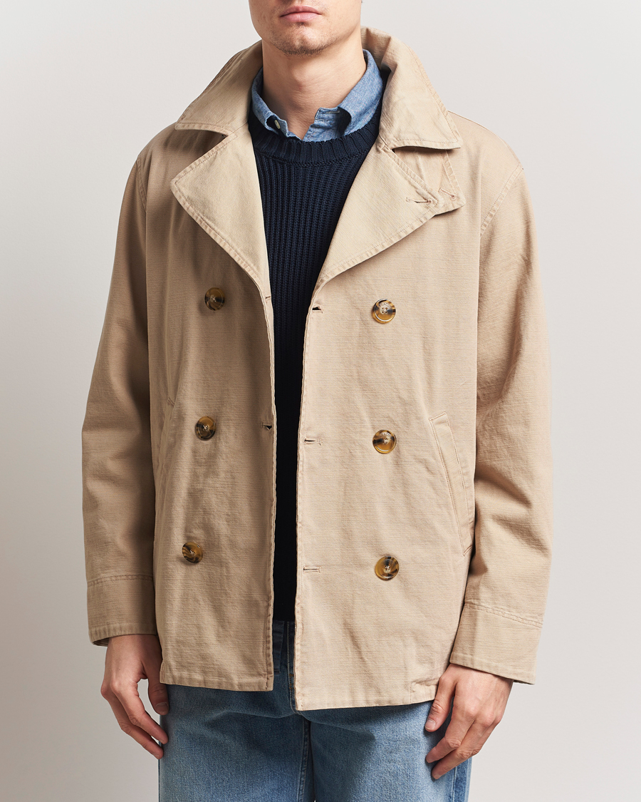 Herren | Jacken | Baracuta | Garment Dyed Canvas Peacoat British Khaki