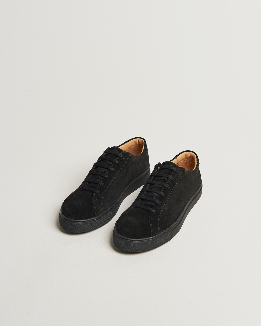 Herren | Sneaker | Myrqvist | Oaxen Monochrome II Sneaker Black Suede