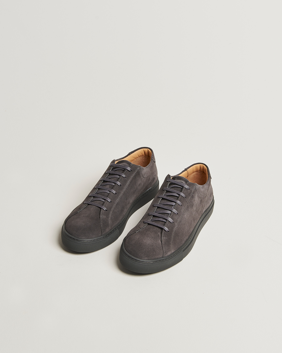 Herren | Sneaker | Myrqvist | Oaxen Monochrome II Sneaker Dark Grey Suede