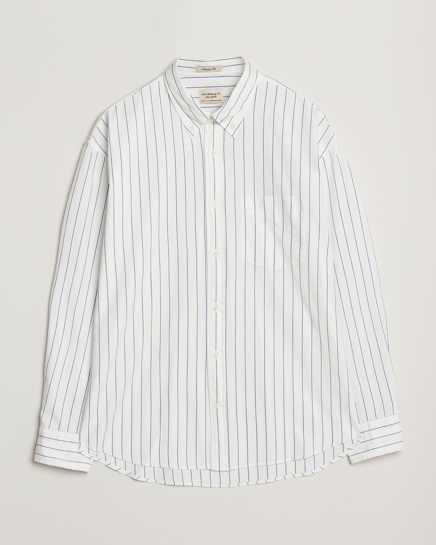 Herren | Hemden | GANT 240 Mulberry Street | Oversized Dreamy Striped Oxford Shirt Eggshell