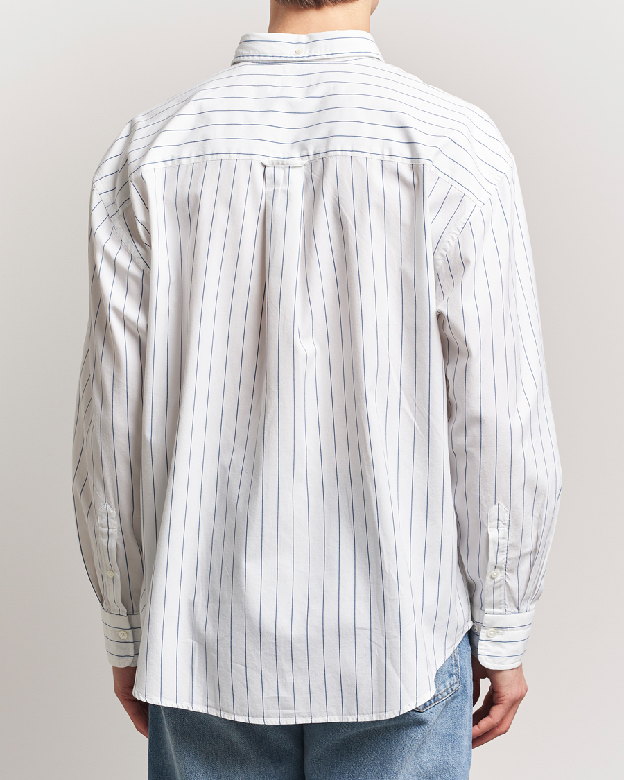 Herren | Hemden | GANT 240 Mulberry Street | Oversized Dreamy Striped Oxford Shirt Eggshell