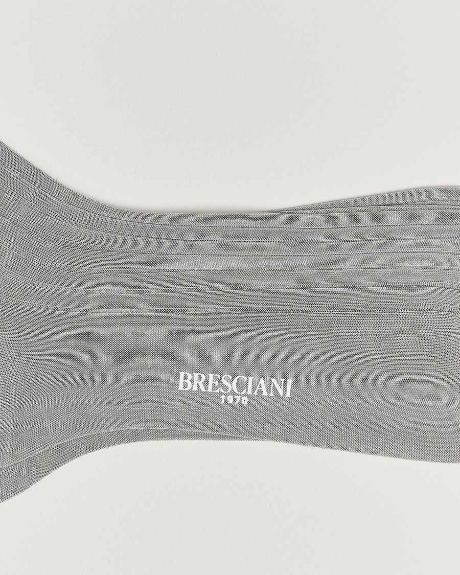 Herren | Unterwäsche | Bresciani | Cotton Ribbed Short Socks Light Grey Melange