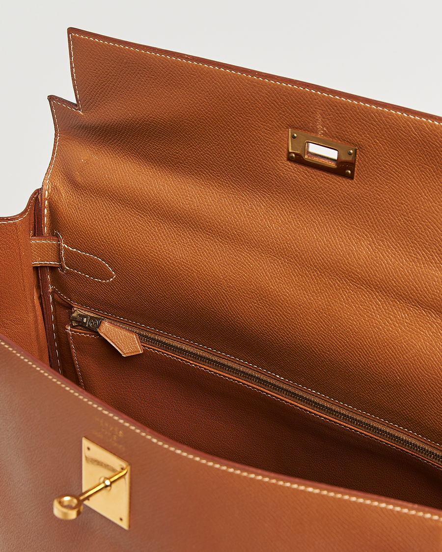 Herren | Hermès Pre-Owned Kelly 35 Courchevel Handbag Gold | Hermès Pre-Owned | Kelly 35 Courchevel Handbag Gold