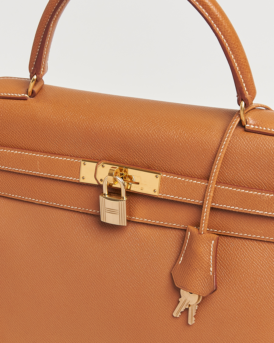 Herren | Hermès Pre-Owned Kelly 35 Courchevel Handbag Gold | Hermès Pre-Owned | Kelly 35 Courchevel Handbag Gold