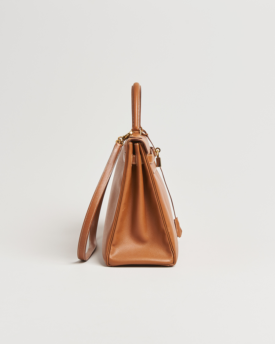 Herren | Hermès Pre-Owned Kelly 35 Courchevel Handbag Gold | Hermès Pre-Owned | Kelly 35 Courchevel Handbag Gold