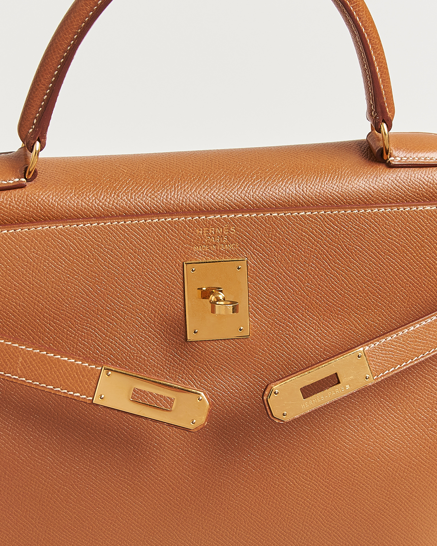Herren | Hermès Pre-Owned Kelly 35 Courchevel Handbag Gold | Hermès Pre-Owned | Kelly 35 Courchevel Handbag Gold