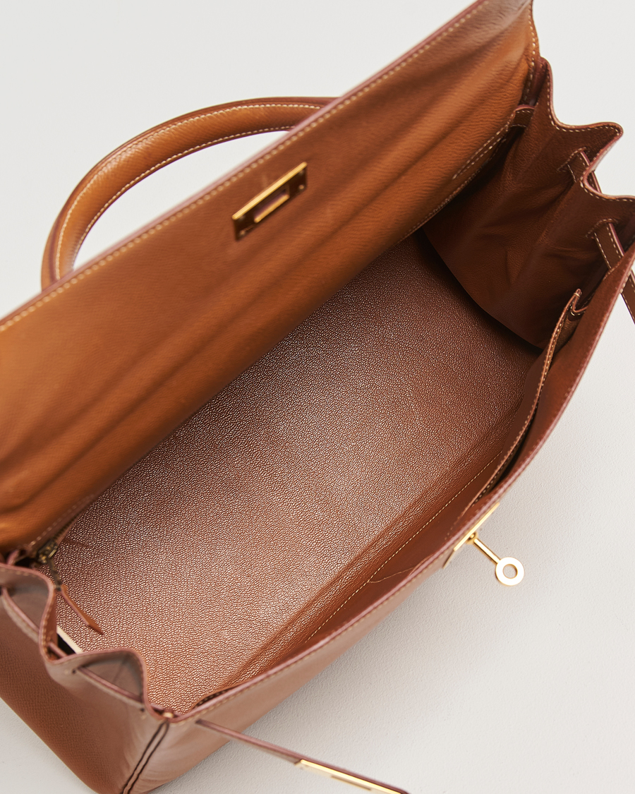 Herren | Hermès Pre-Owned Kelly 35 Courchevel Handbag Gold | Hermès Pre-Owned | Kelly 35 Courchevel Handbag Gold