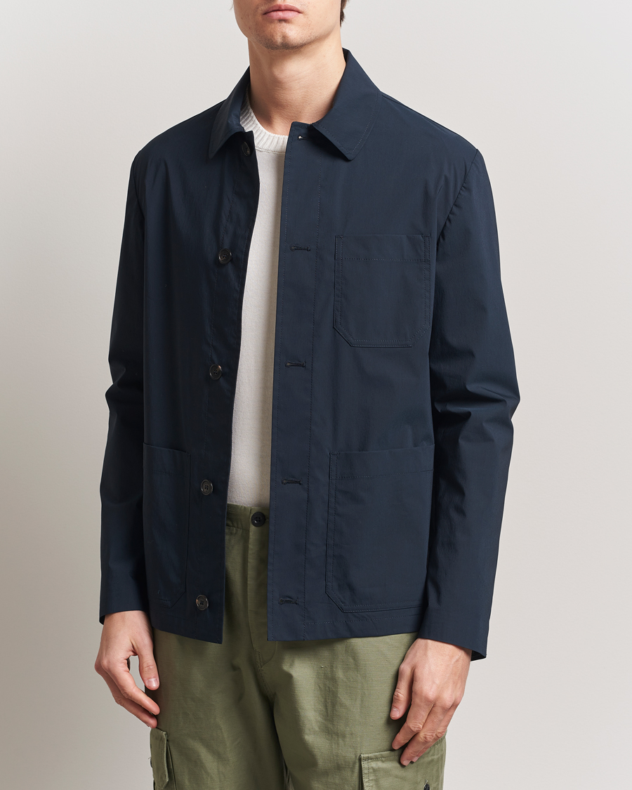 Herren | Jacken | Incotex | Cotton Poplin Shirt Jacket Navy