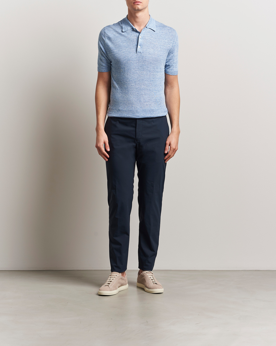 Herren | Hosen | Incotex | Cotton Poplin Drawstring Pants Navy