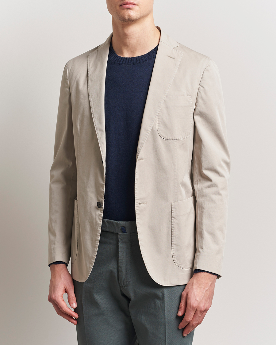Herren | Sakkos | Incotex | Unconstructed Comfort Cotton Blazer Light Beige