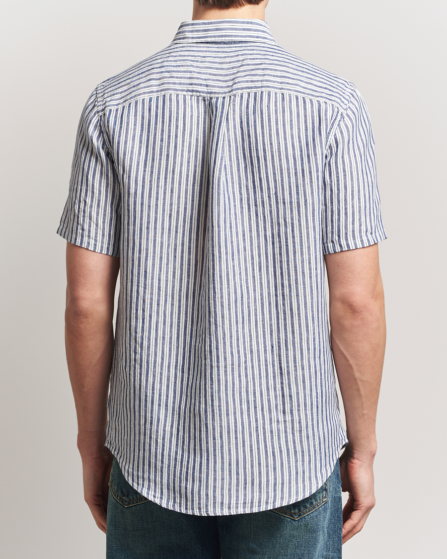 Herren | Hemden | LES DEUX | Kris Linen Short Sleeve Shirt Ivory/Blueprint