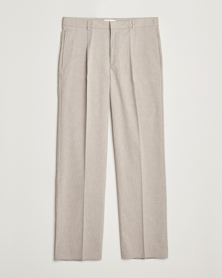 Herren | Hosen | LES DEUX | Reece Pleated Slub Suit Pants Light Sand
