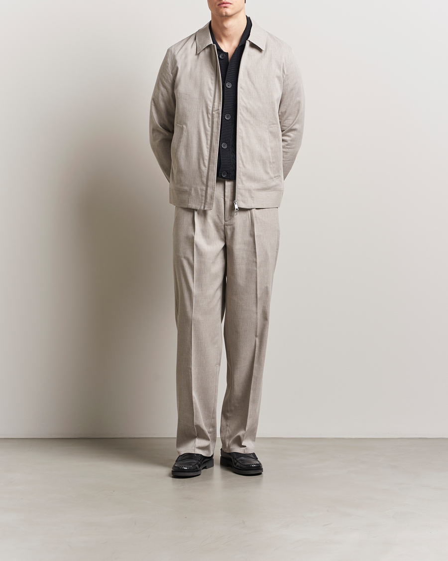 Herren | Hosen | LES DEUX | Reece Pleated Slub Suit Pants Light Sand