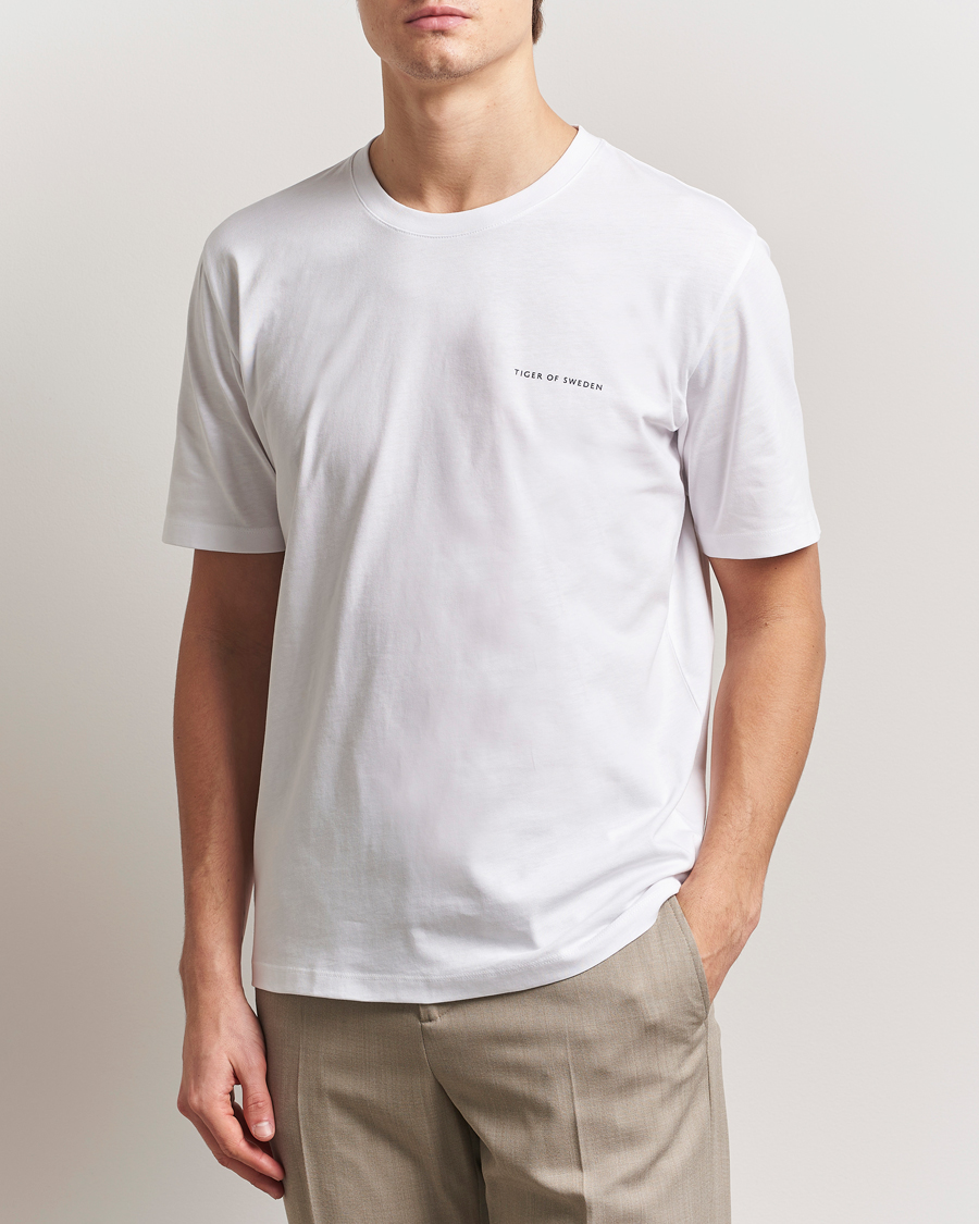 Herren | T-Shirts | Tiger of Sweden | Pro Cotton Logo T-Shirt Pure White