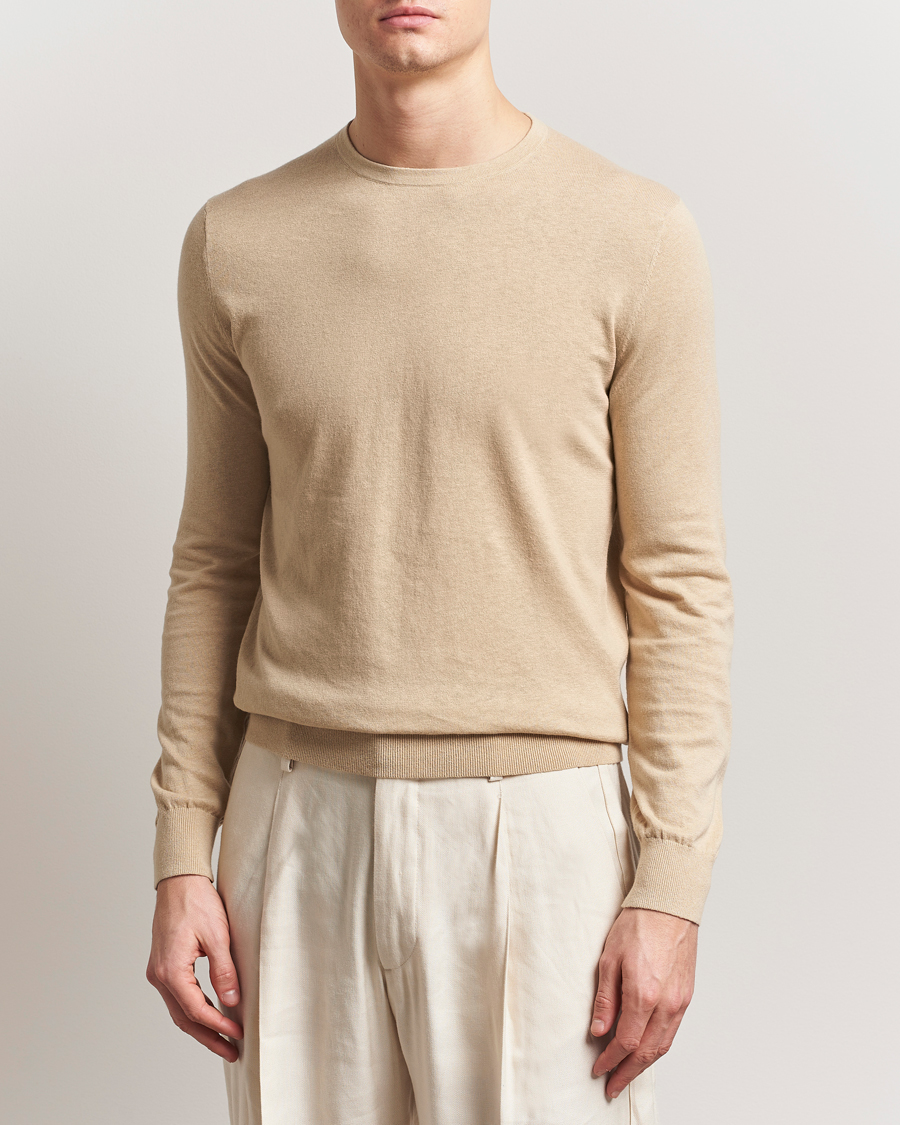Herren | Pullover | Tiger of Sweden | Connor Linen/Cotton Sweater Practical Beige