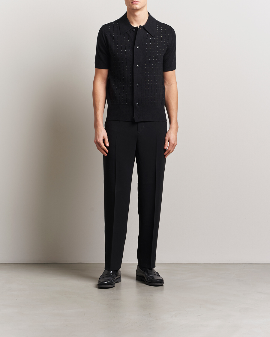 Herren | Hemden | Tiger of Sweden | Araawen Knitted Short Sleeve Shirt Black