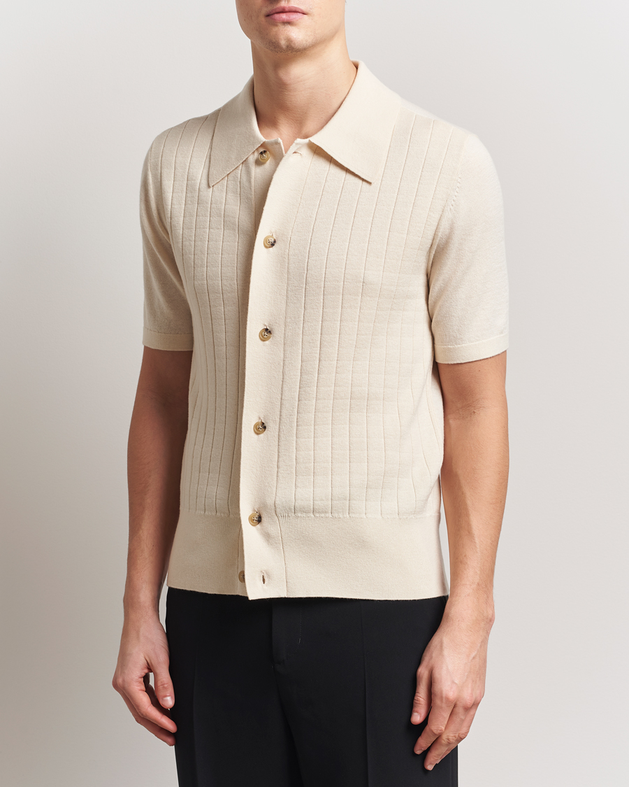 Herren | Hemden | Tiger of Sweden | Araawen Knitted Short Sleeve Shirt Off White