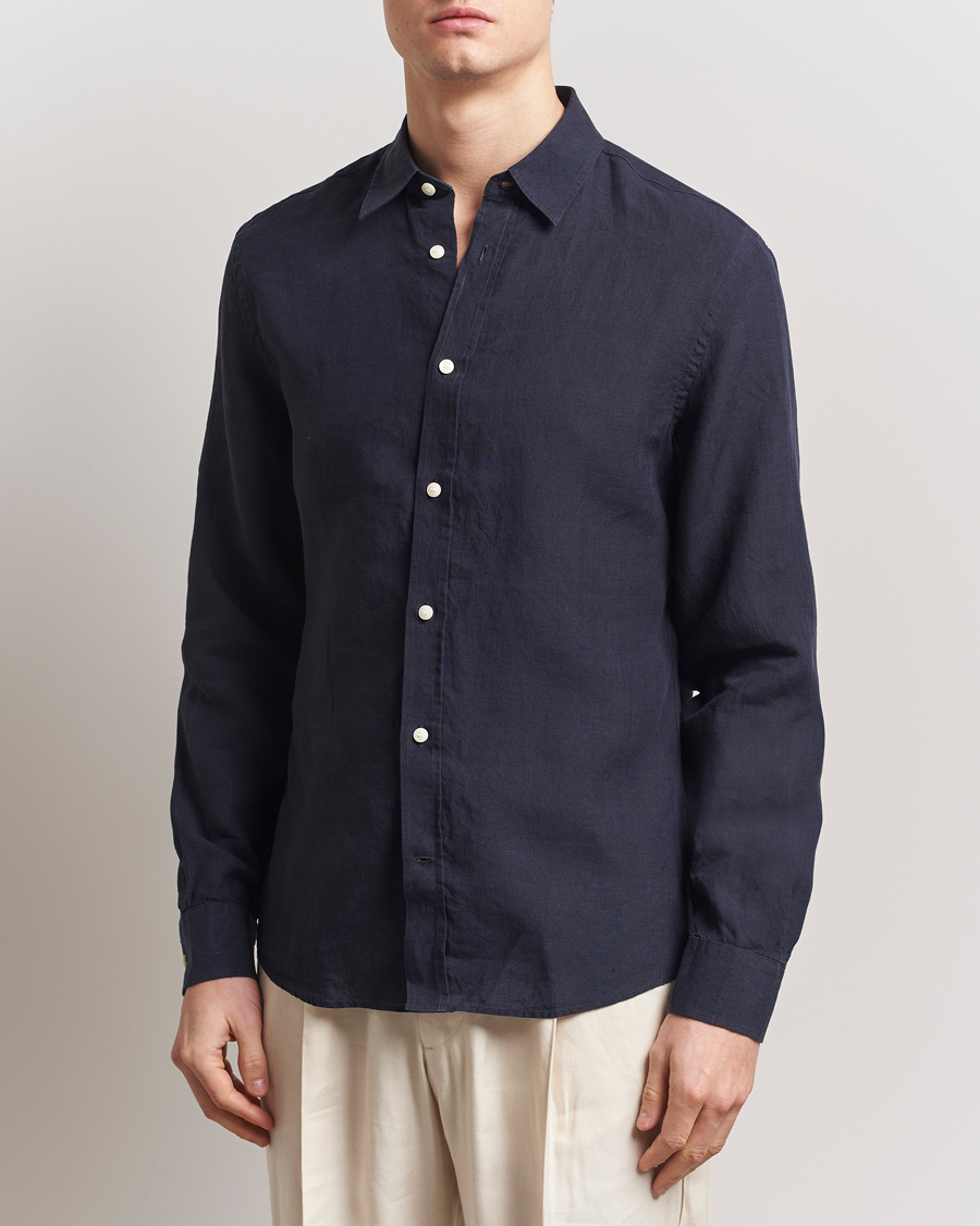 Herren | Hemden | Tiger of Sweden | Spenser Linen Shirt Midnight Blue