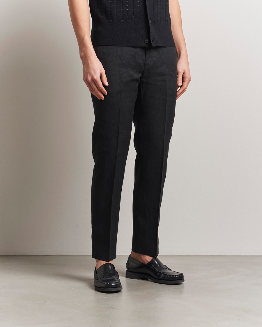 Herren | Hosen | Tiger of Sweden | Tannen Linen Drawstring Trousers Black