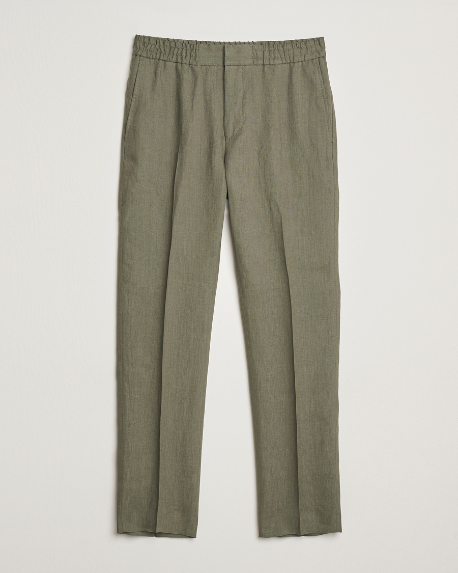 Herren | Hosen | Tiger of Sweden | Tannen Linen Drawstring Trousers Thyme Green