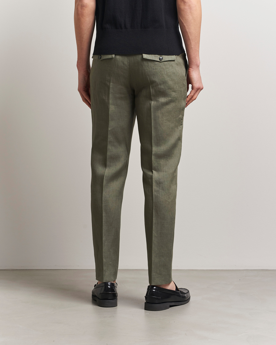 Herren | Hosen | Tiger of Sweden | Tannen Linen Drawstring Trousers Thyme Green