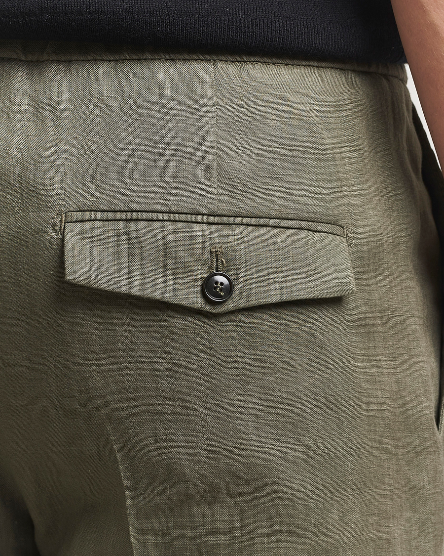 Herren | Hosen | Tiger of Sweden | Tannen Linen Drawstring Trousers Thyme Green