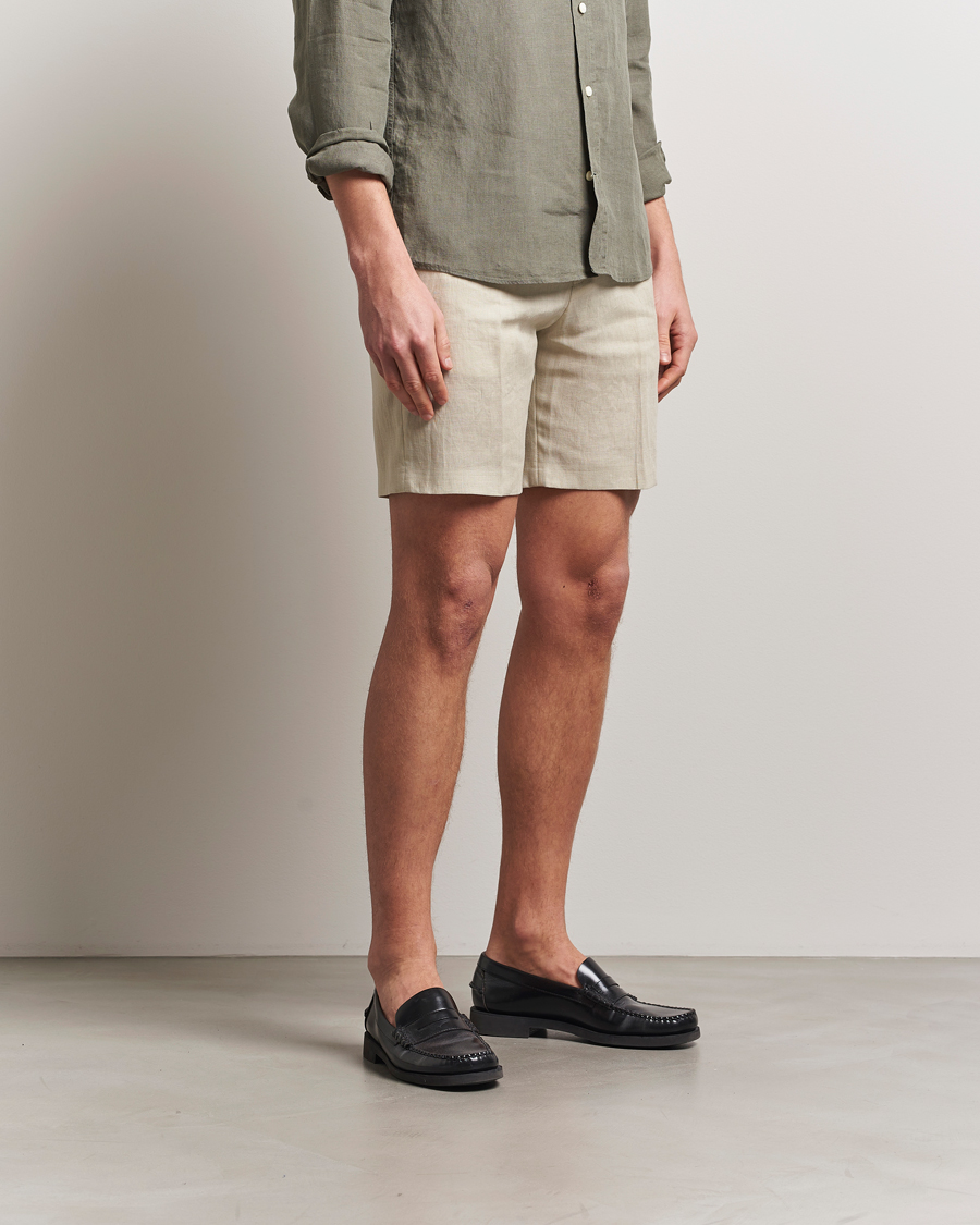Herren | Shorts | Tiger of Sweden | Thiago Linen Shorts Cream Sand