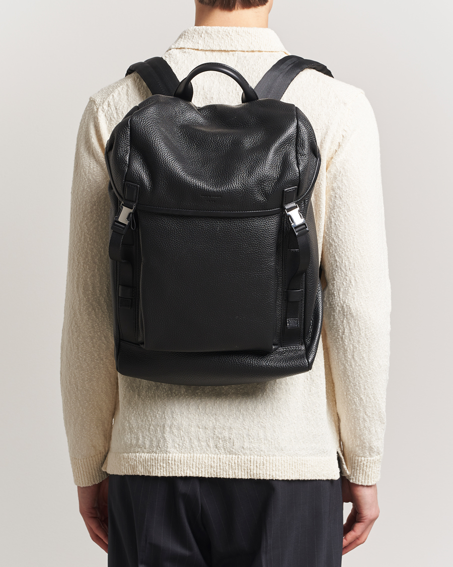 Herren | Taschen | Tiger of Sweden | Baha Leather Backpack Black