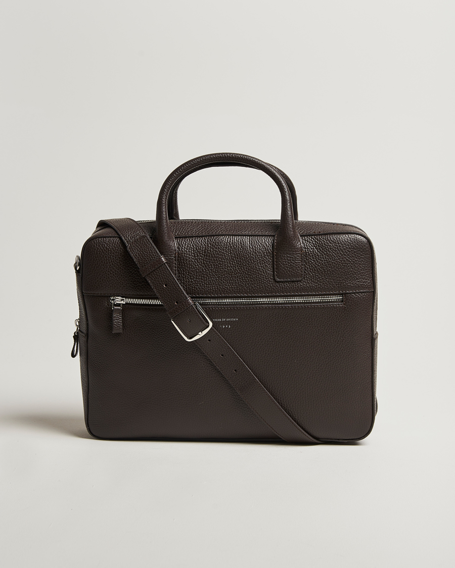 Herren | Tiger of Sweden Beckholmen Leather Briefcase Dark Brown | Tiger of Sweden | Beckholmen Leather Briefcase Dark Brown