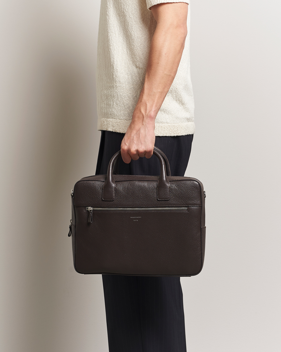 Herren | Tiger of Sweden Beckholmen Leather Briefcase Dark Brown | Tiger of Sweden | Beckholmen Leather Briefcase Dark Brown