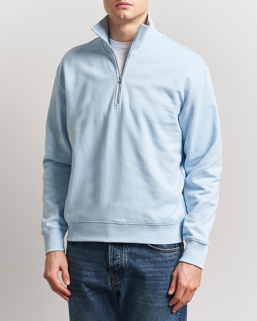 Herren | Pullover | Tiger of Sweden | Marlon Half Zip Sweatshirt Light Blue