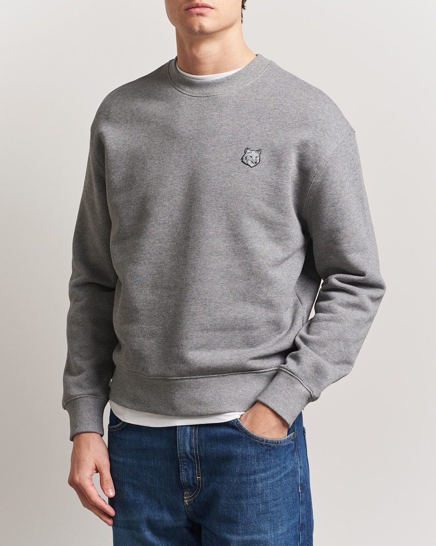 Herren | Pullover | Maison Kitsuné | Tonal Fox Head Sweatshirt Medium Grey Melange