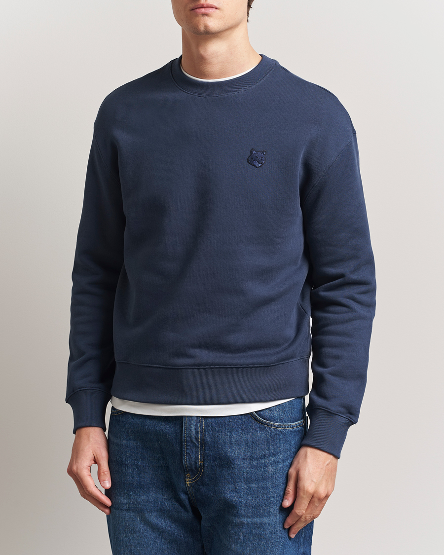 Herren | Pullover | Maison Kitsuné | Tonal Fox Head Sweatshirt Ink Blue