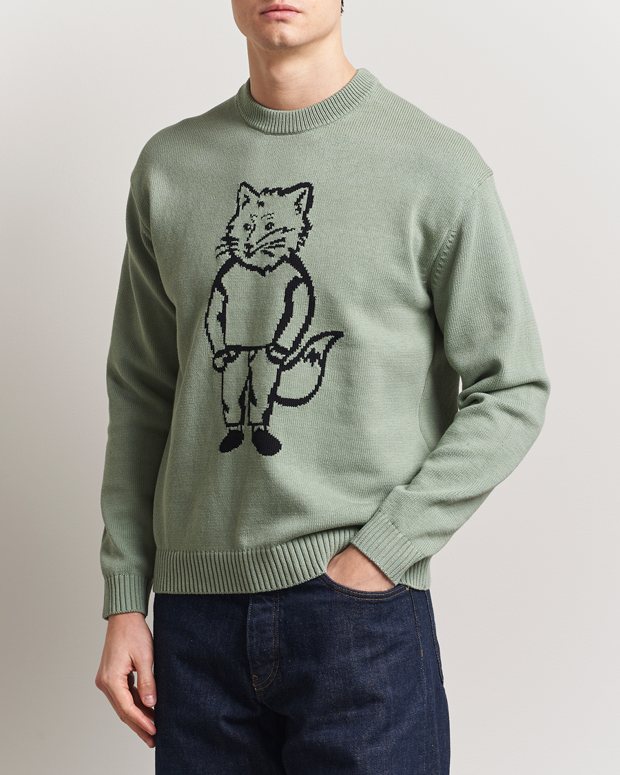 Herren | Pullover | Maison Kitsuné | Dressed Fox Knitted Sweater Vert De Gris