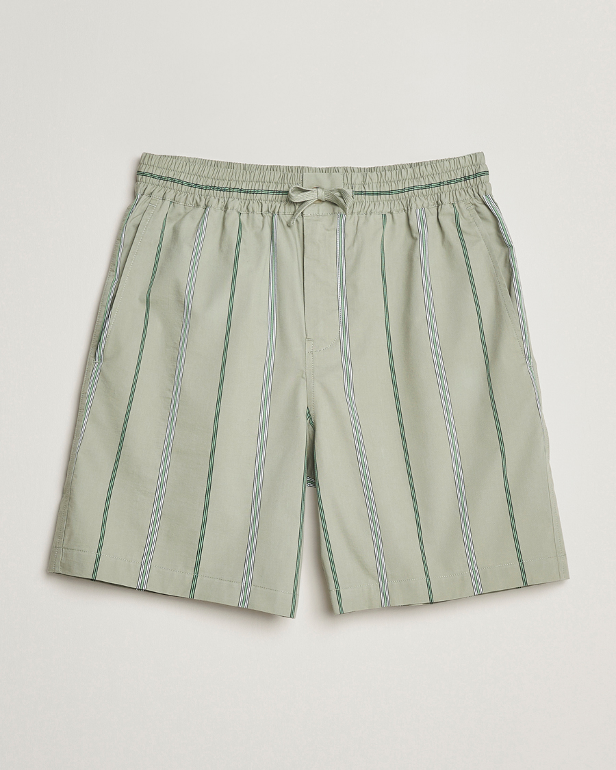 Herren | Shorts | Maison Kitsuné | Resort Striped Drawstring Shorts Vert De Gris