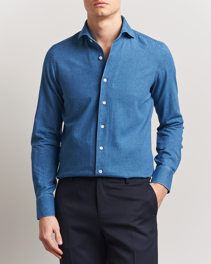 Herren | Hemden | 100Hands | Garment Washed Denim Shirt Blue